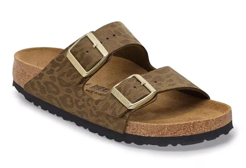 Birkenstock Arizona Leopard Khaki - NARROW FIT Birkenstock