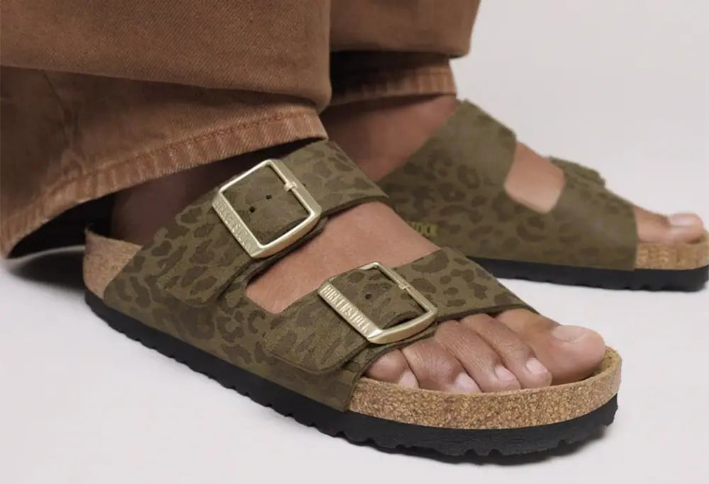Birkenstock Arizona Leopard Khaki - NARROW FIT Birkenstock