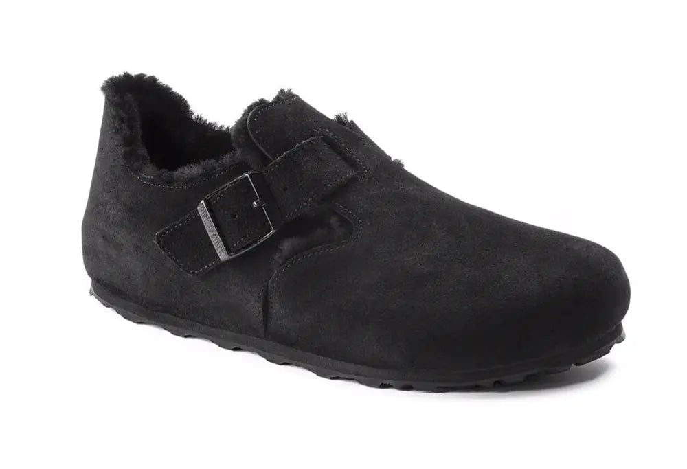 Birkenstock London en Fourrure d'agneau Suede Black Birkenstock