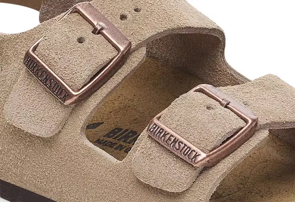 Birkenstock Milano AS Kids Suede Leather - Taupe Birkenstock