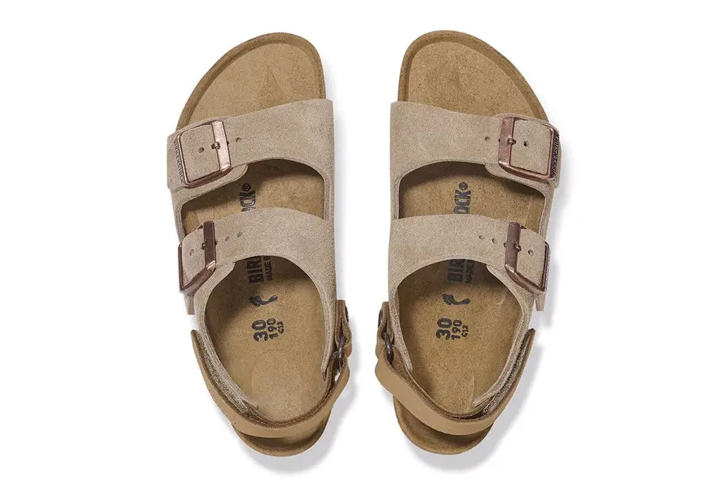 Birkenstock Milano AS Kids Suede Leather - Taupe Birkenstock