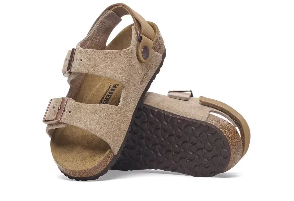 Birkenstock Milano AS Kids Suede Leather - Taupe Birkenstock