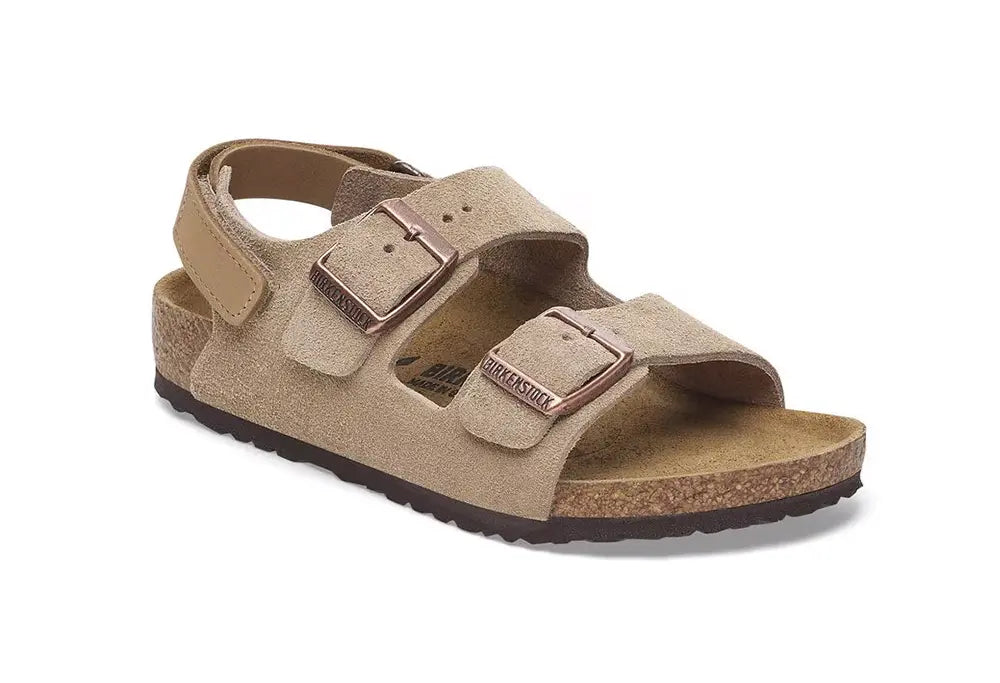 Birkenstock Milano AS Kids Suede Leather - Taupe Birkenstock