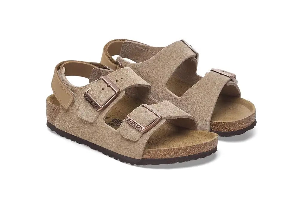 Birkenstock Milano AS Kids Suede Leather - Taupe Birkenstock