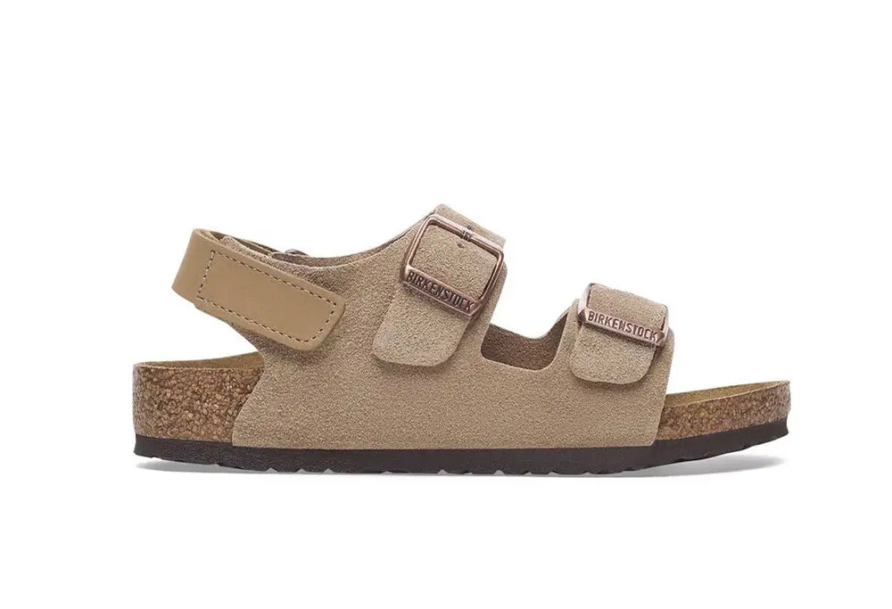 Birkenstock Milano AS Kids Suede Leather - Taupe Birkenstock