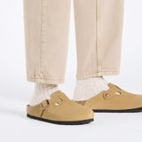 Boston Suede - Latte Cream NARROW FIT Birkenstock
