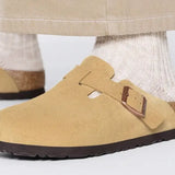 Boston Suede - Latte Cream NARROW FIT Birkenstock