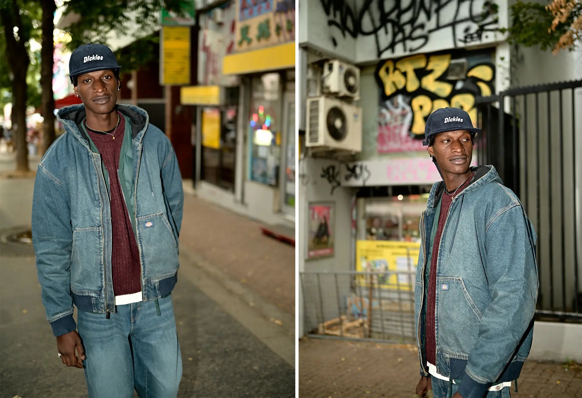 Dickies Veste en jean à capuche Hilham Bleu Clair Dickies