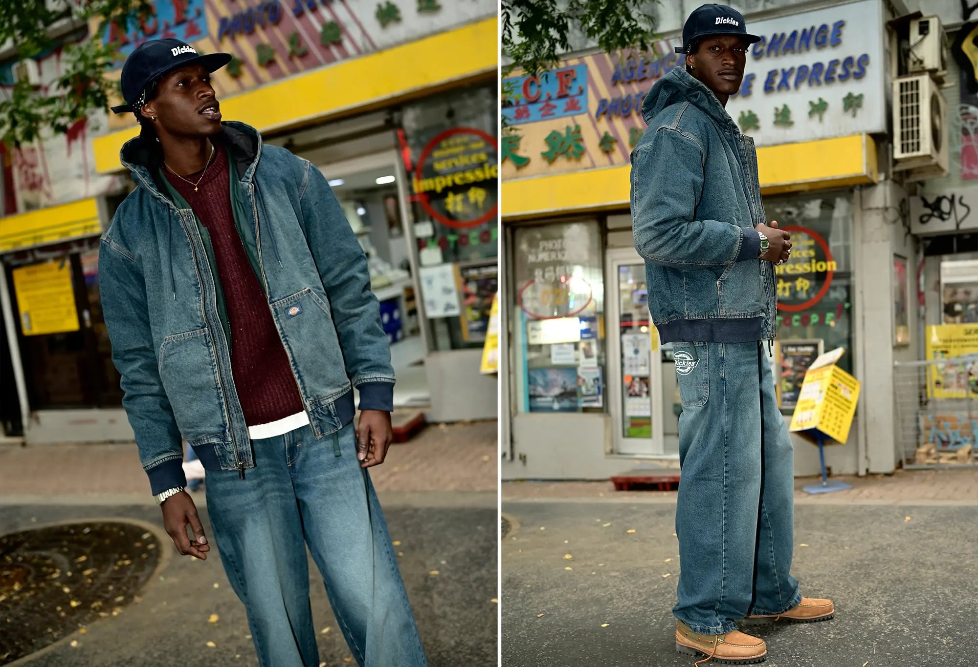 Dickies Veste en jean à capuche Hilham Bleu Clair Dickies