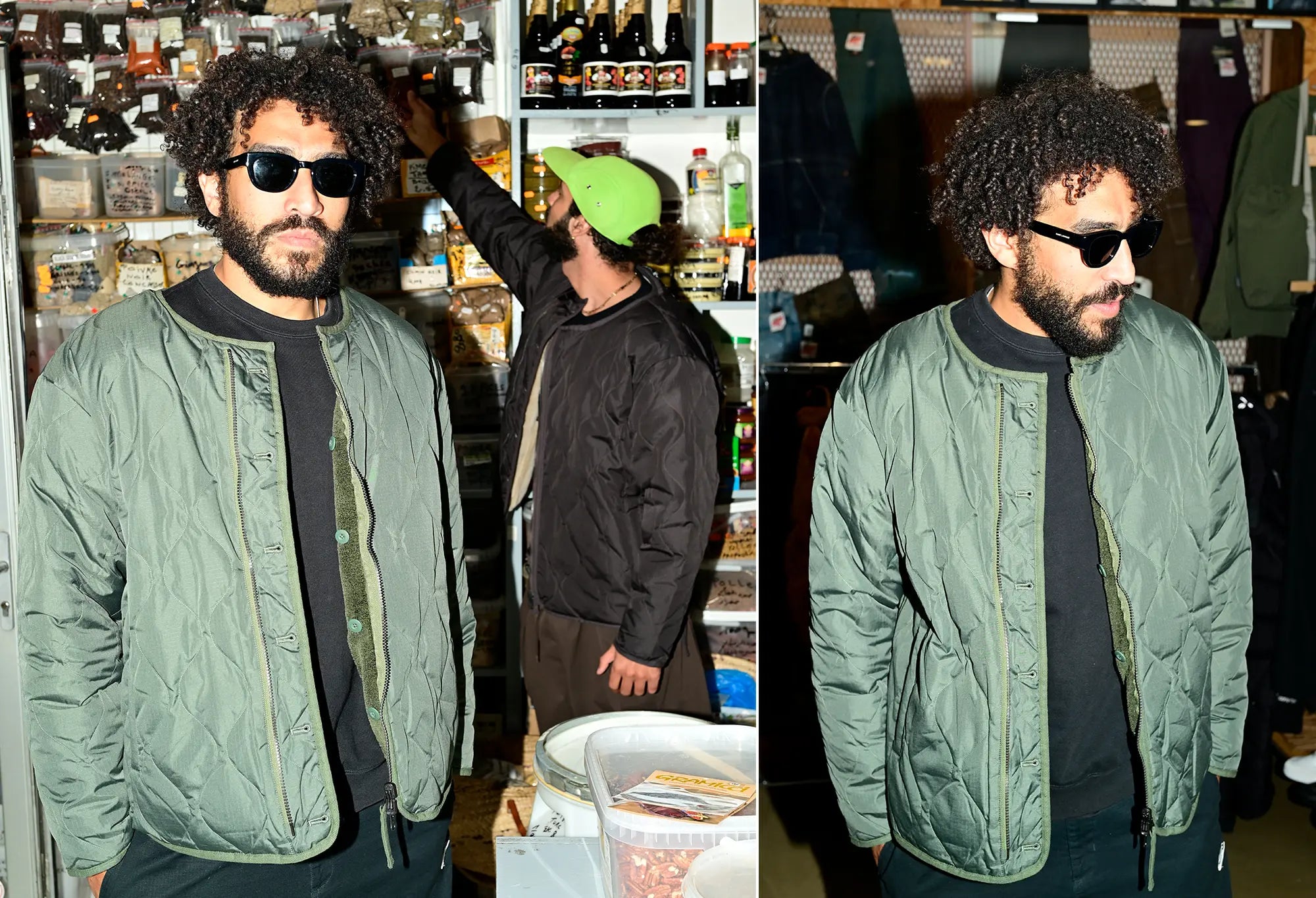 Taion MILITARY Reversible CREW-NECK JACKET - Olive Taion