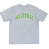 Throwback T-Shirt Gris et Vert 'Belleville' Unisex Throwback