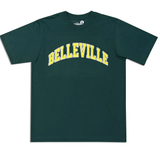 Throwback T-Shirt Vert et Jaune 'Belleville' Unisex Throwback