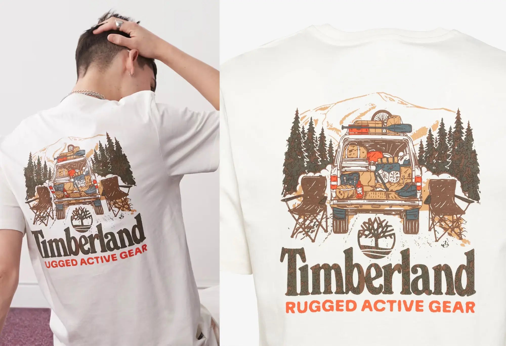 Timberland T-Shirt Blanc "Rugged Active Wear" Timberland