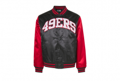 SF 49Ers NFL Satin Black Bomber Jacket