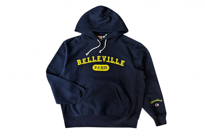 Sweat à capuche Navy 'Belleville-Paris'