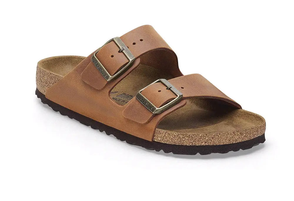 Birkenstock Arizona Cuir huilé Cognac - NARROW FIT Birkenstock