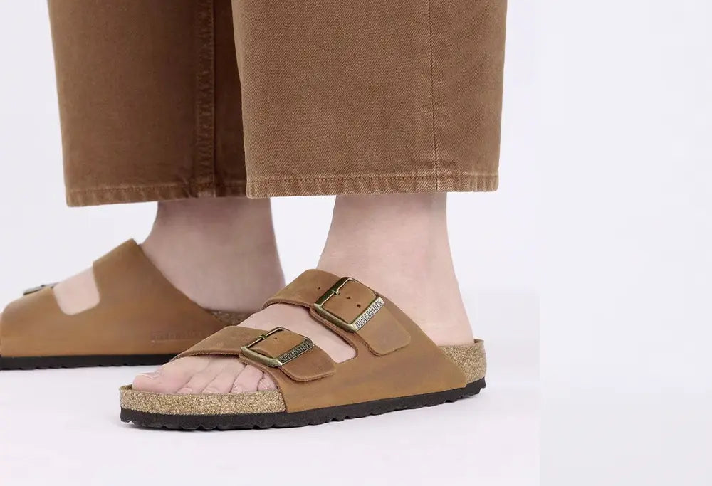 Birkenstock Arizona Cuir huilé Cognac - NARROW FIT Birkenstock