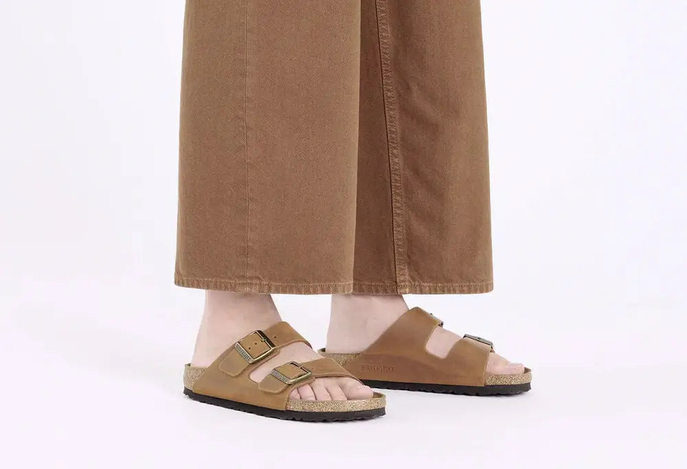 Birkenstock Arizona Cuir huilé Cognac - NARROW FIT Birkenstock