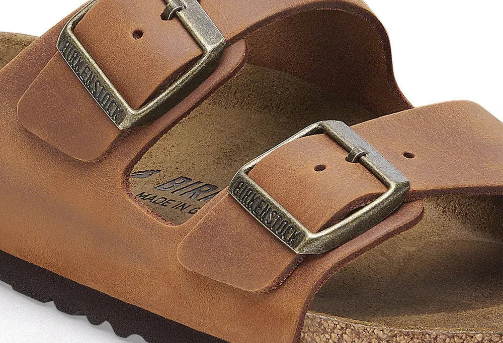 Birkenstock Arizona Cuir huilé Cognac - NARROW FIT Birkenstock