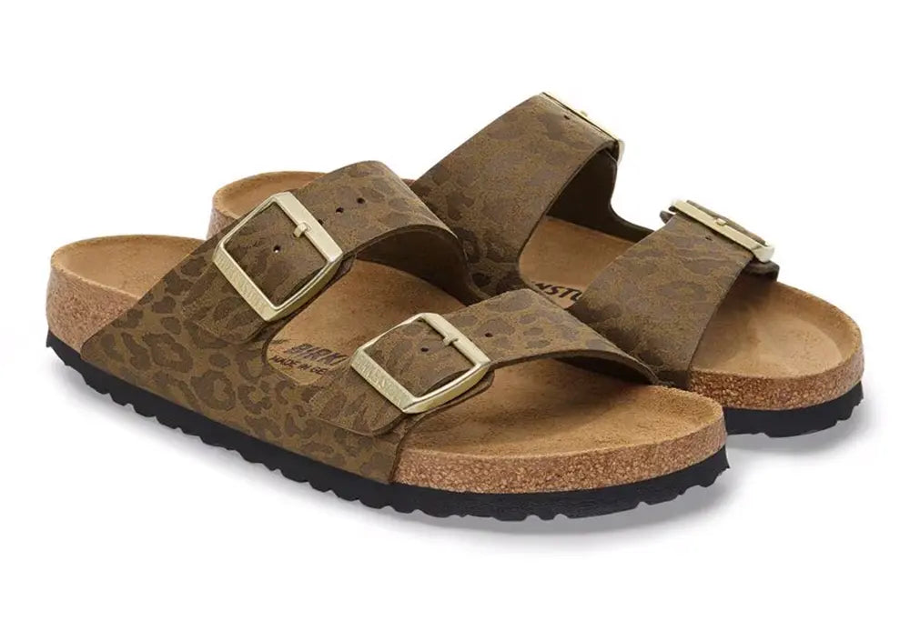 Birkenstock Arizona Leopard Khaki - NARROW FIT Birkenstock