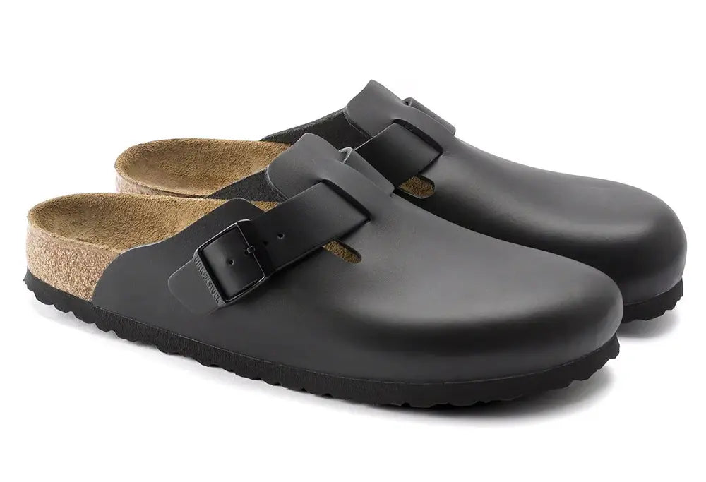 Birkenstock Boston Natural Leather Noir - REGULAR FIT - Birkenstock