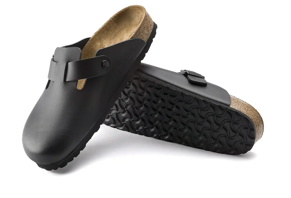 Birkenstock Boston Natural Leather Noir - REGULAR FIT - Birkenstock