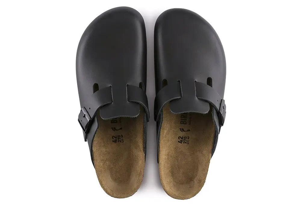 Birkenstock Boston Natural Leather Noir - REGULAR FIT - Birkenstock