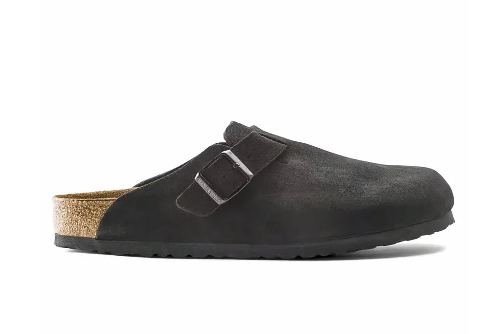 Birkenstock Boston Soft Suede Noir - REGULAR FIT - Birkenstock