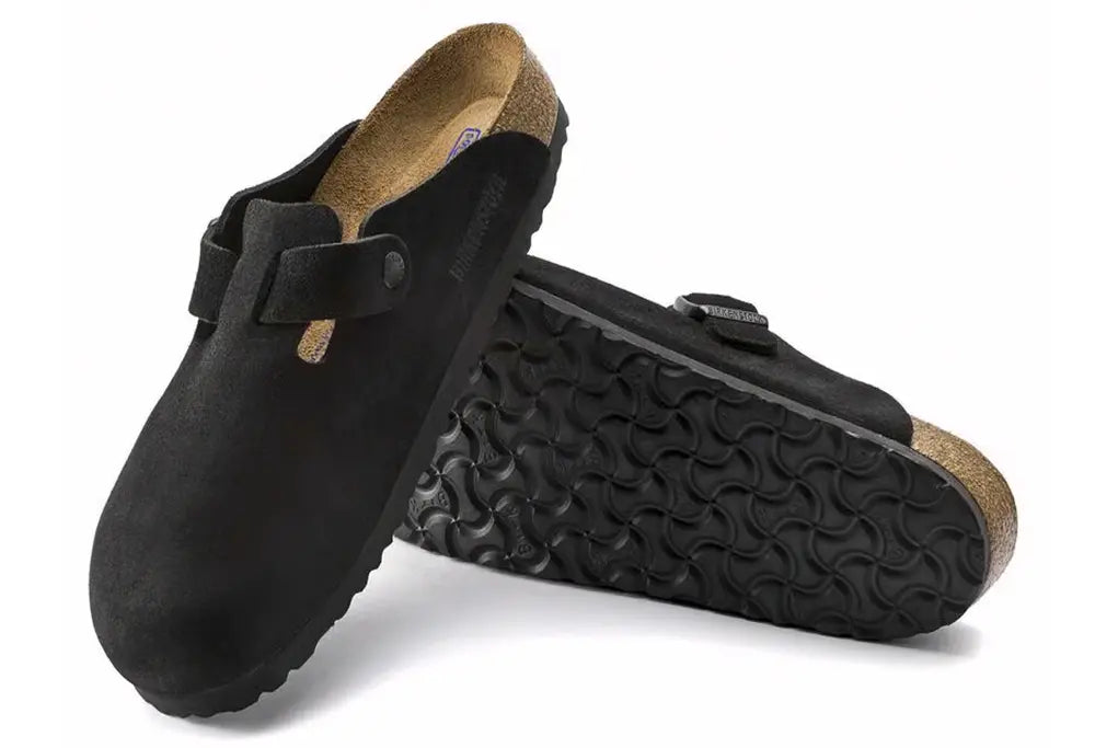 Birkenstock Boston Soft Suede Noir - REGULAR FIT - Birkenstock