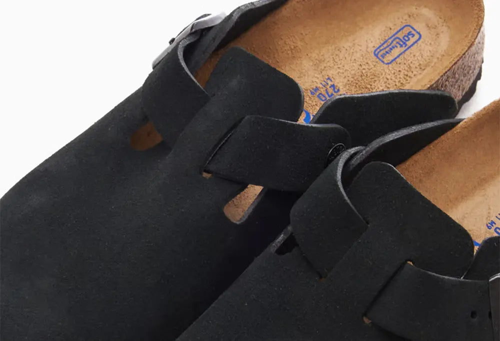Birkenstock Boston Soft Suede Noir - REGULAR FIT - Birkenstock