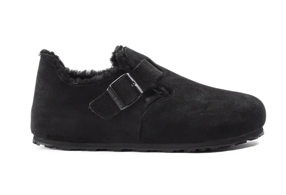 Birkenstock London en Fourrure d'agneau Suede Black Birkenstock