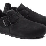 Birkenstock London en Fourrure d'agneau Suede Black Birkenstock