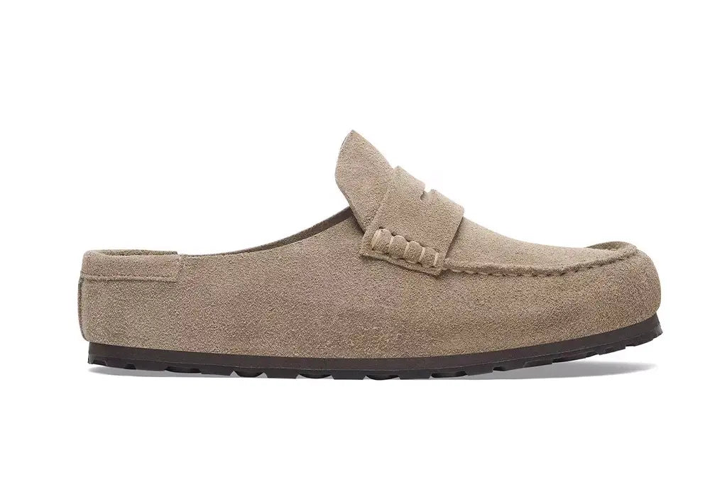 Birkenstock Naples Wrapped Suede Taupe - Narrow Fit Birkenstock