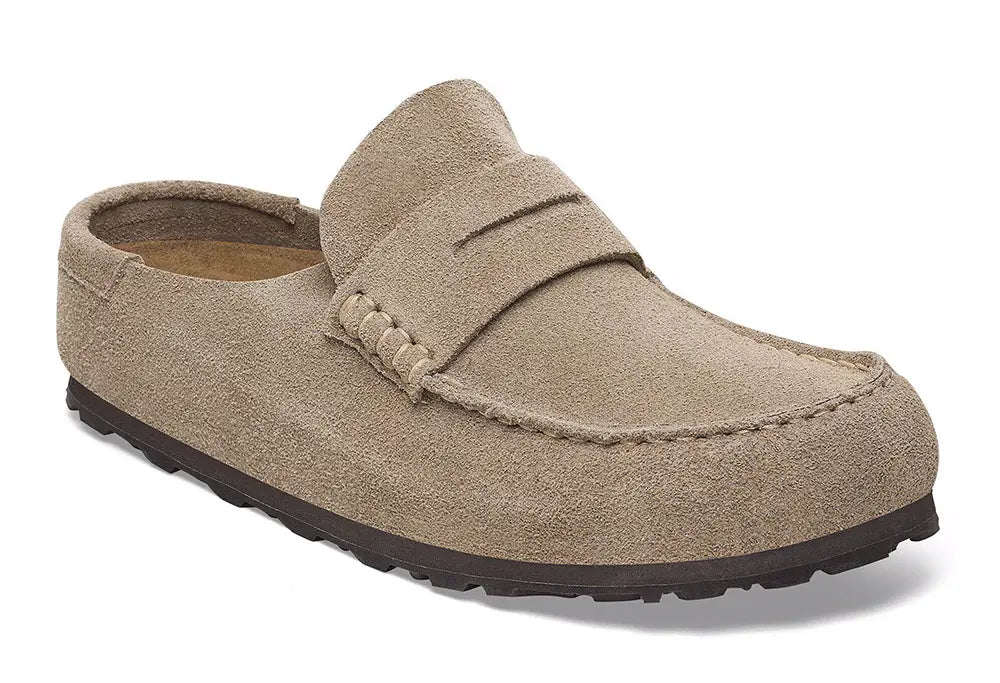 Birkenstock Naples Wrapped Suede Taupe - Narrow Fit Birkenstock