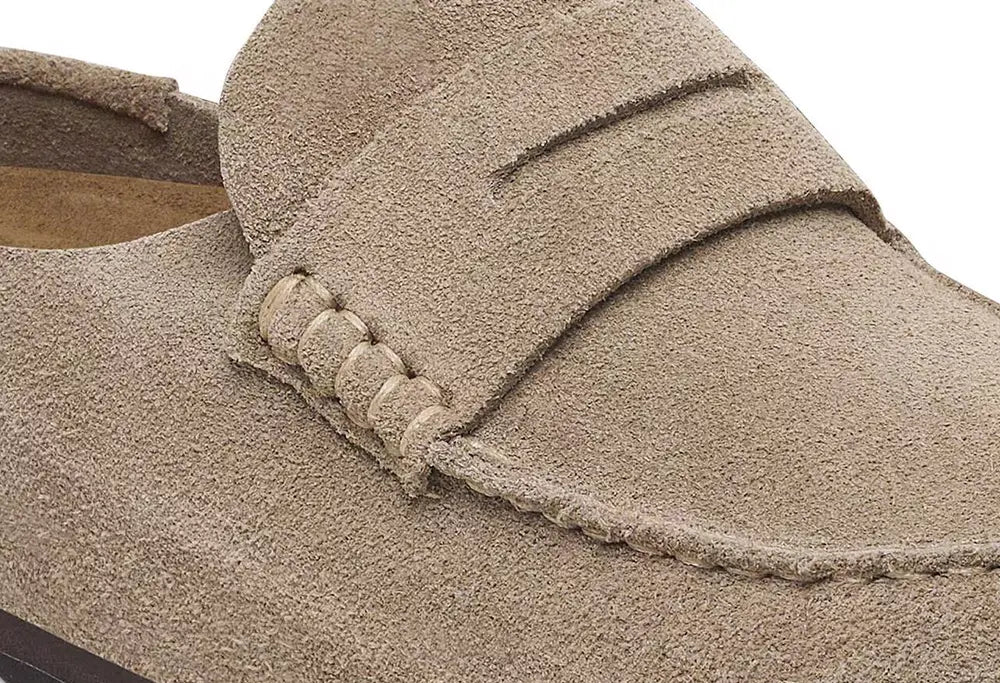 Birkenstock Naples Wrapped Suede Taupe - Narrow Fit Birkenstock