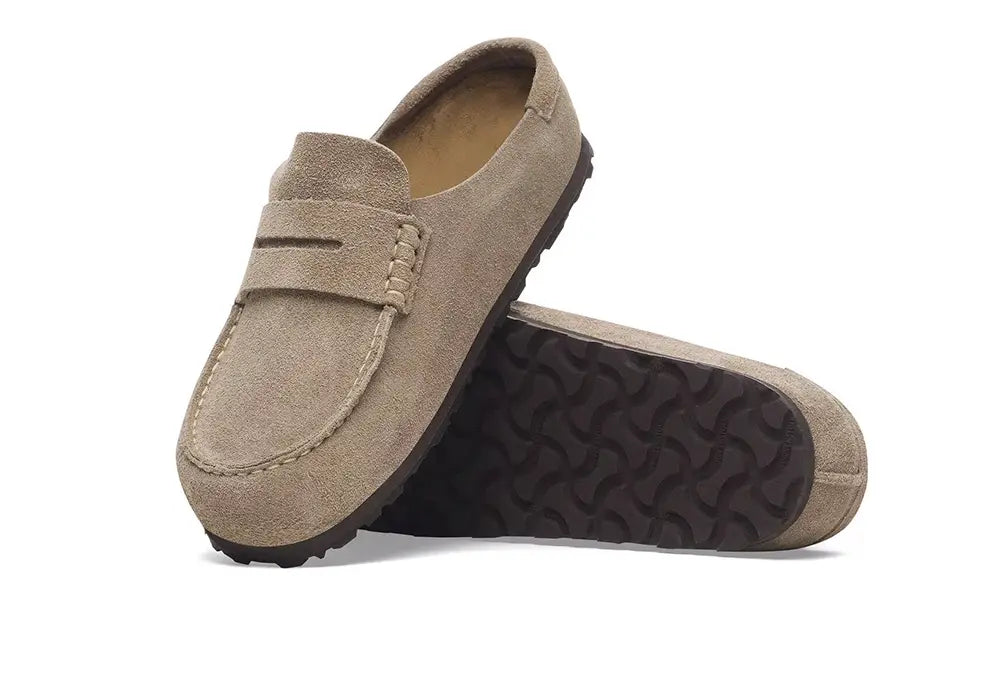Birkenstock Naples Wrapped Suede Taupe - Narrow Fit Birkenstock