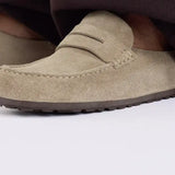 Birkenstock Naples Wrapped Suede Taupe - Narrow Fit Birkenstock