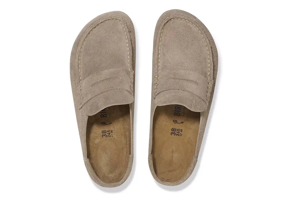 Birkenstock Naples Wrapped Suede Taupe - Narrow Fit Birkenstock