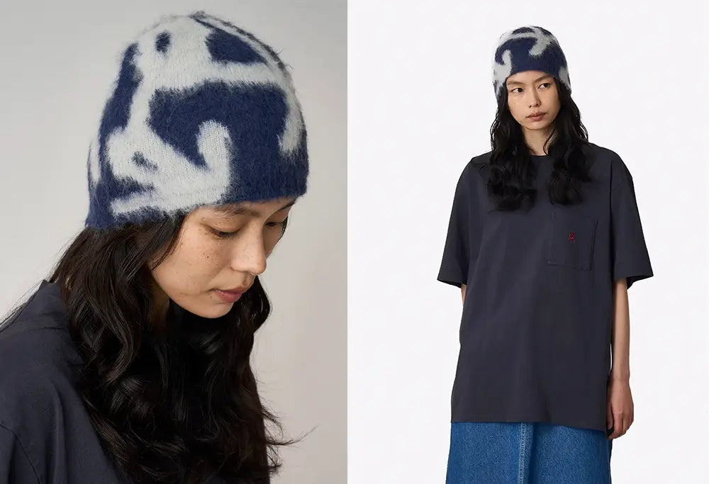 Bonnet Gramicci Mohair Burly Runningman 'Midnight' Gramicci