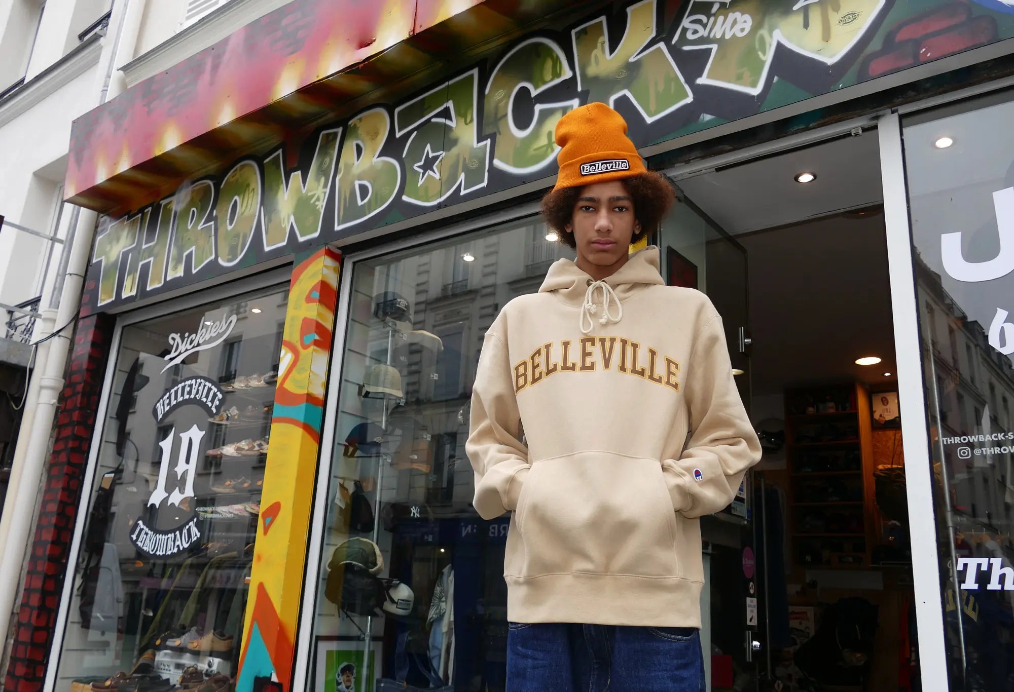 Champion Sweat Capuche Beige Marron et Or 'Belleville' Champion