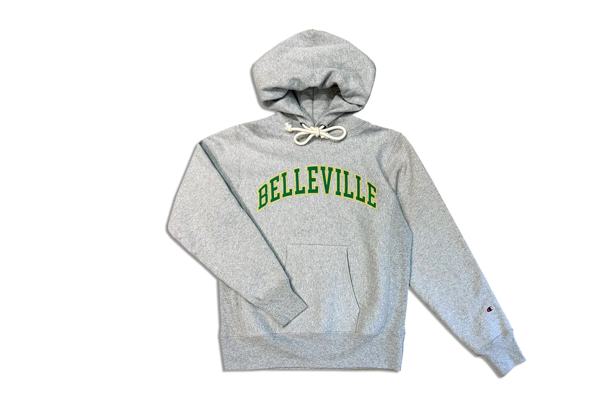 Champion Sweat Capuche Gris vert et Orange 'Belleville' Made in USA Champion