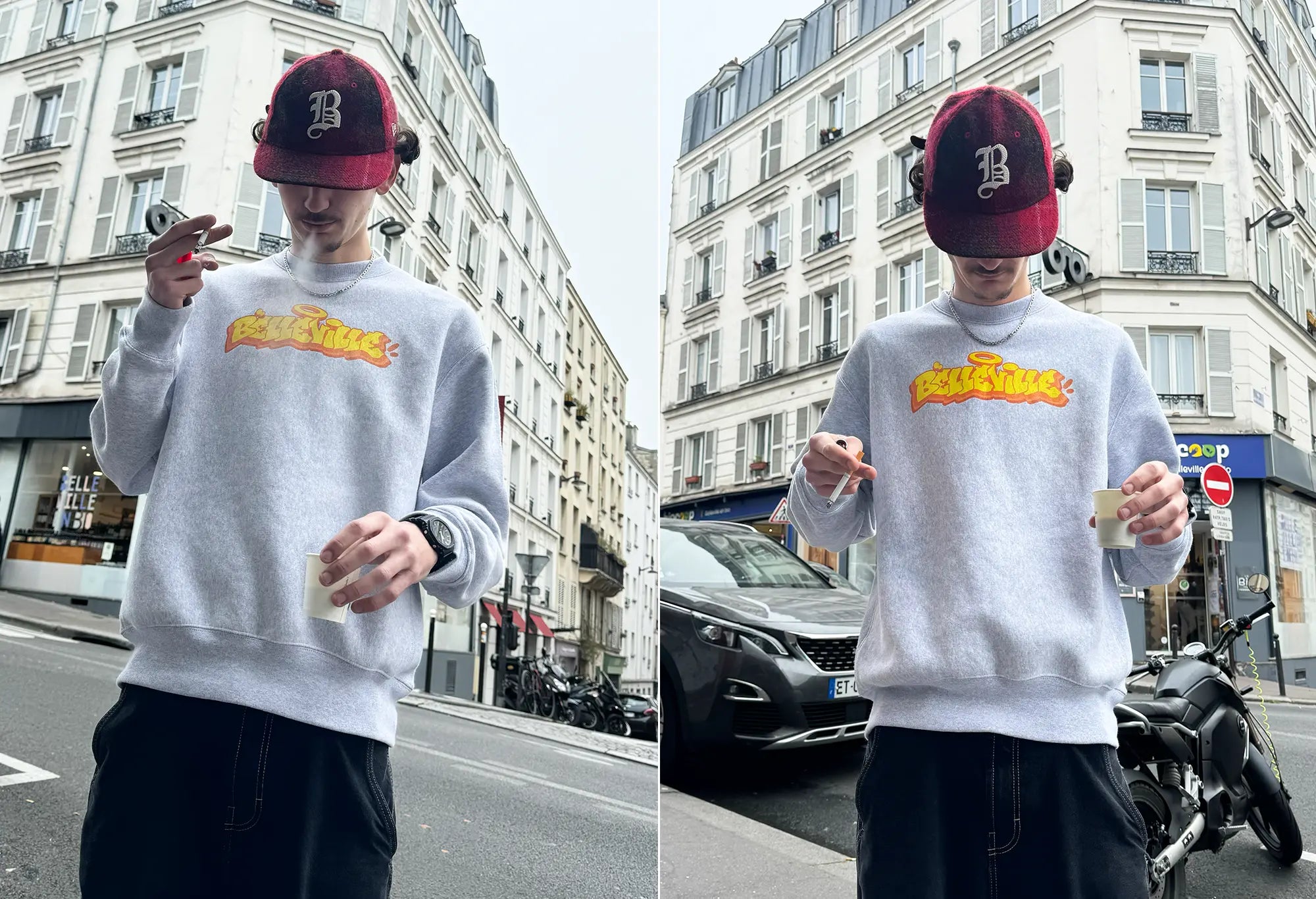 Champion Sweat Gris Graffiti 'Belleville' Champion