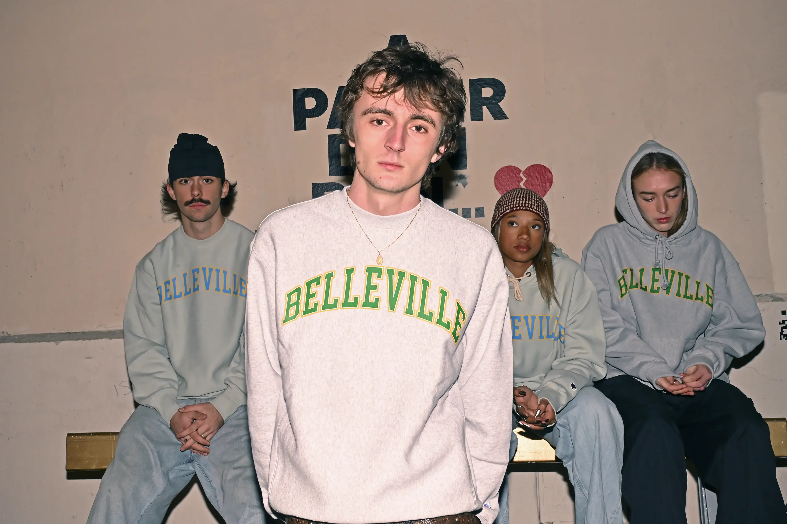 Champion Sweat Gris Vert et Orange 'Belleville' Champion