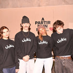 Champion Sweat Noir et blanc 'Arabic Belleville' Champion