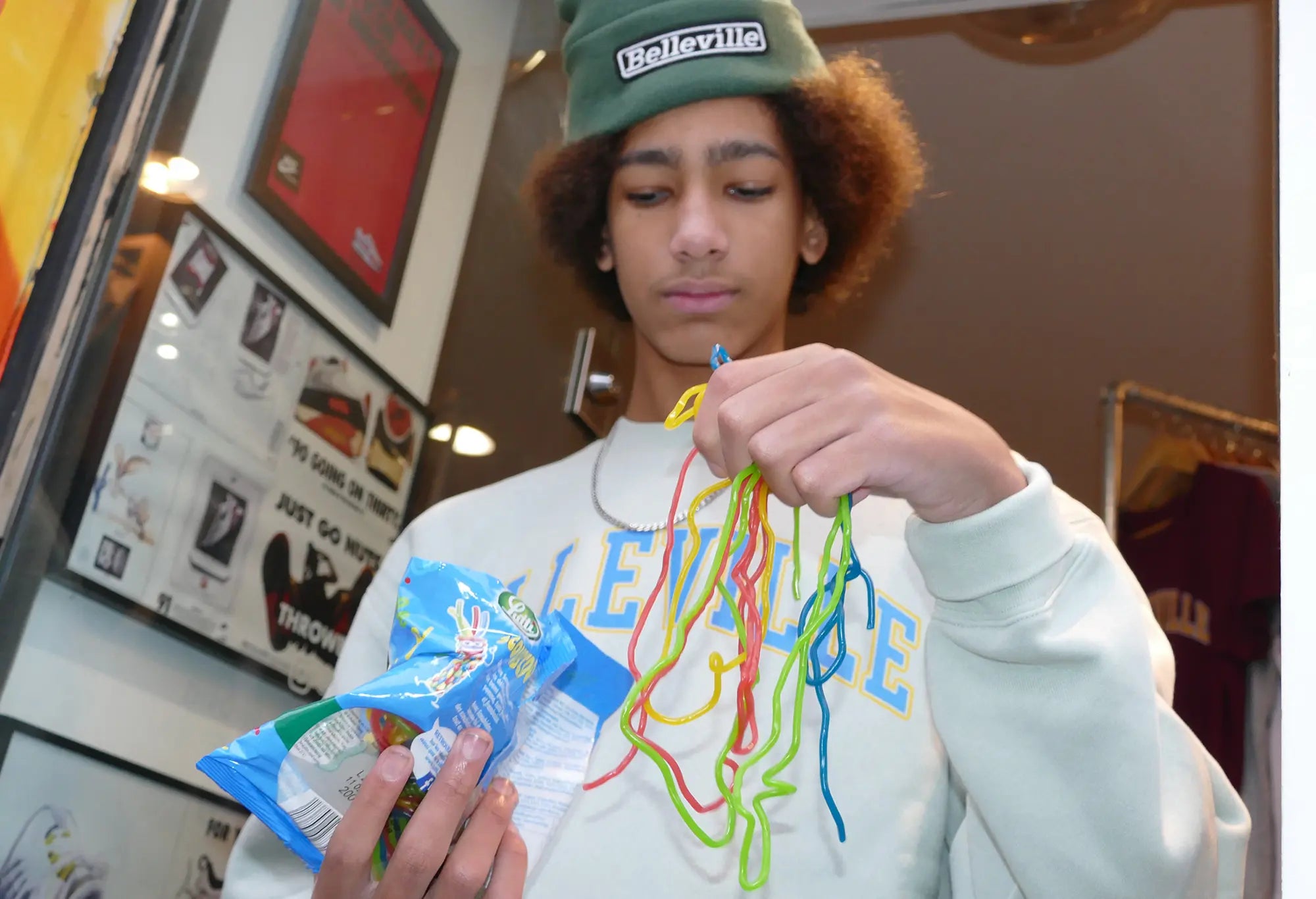 Champion Sweat Vert d'eau, Bleu et Or 'Belleville' Champion