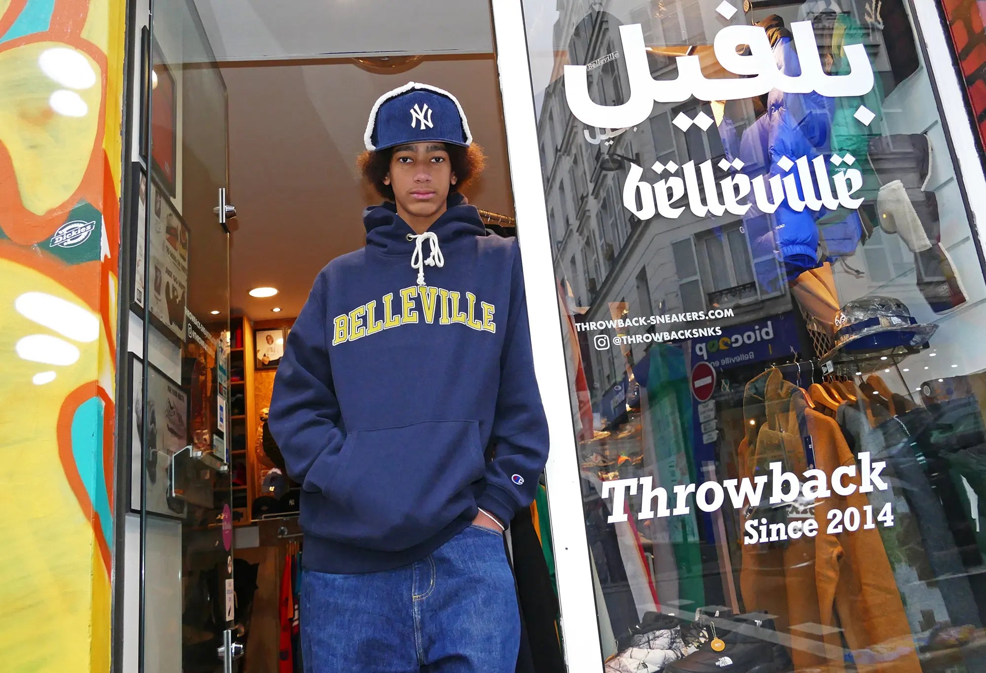 Champion Sweat capuche Navy et Jaune 'Belleville' Champion