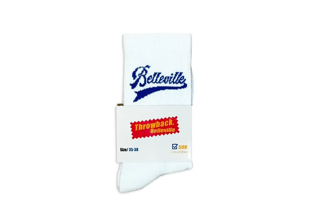 Chaussettes Belleville Blanche et Bleu Throwback