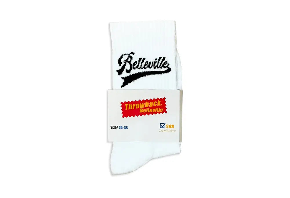 Chaussettes Belleville Blanche et Noir Throwback