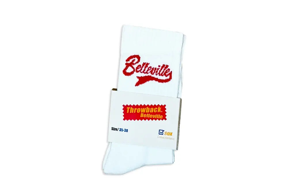 Chaussettes Belleville Blanche et Rouge Throwback