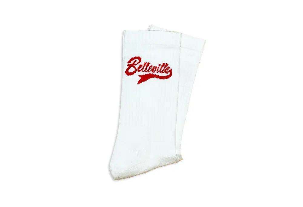 Chaussettes Belleville Blanche et Rouge Throwback